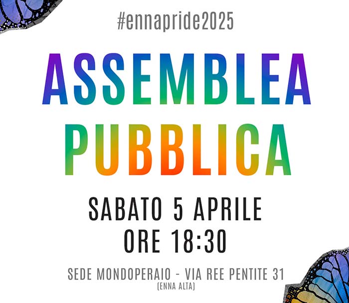 Invito prima assemblea pubblica Enna Pride 2025