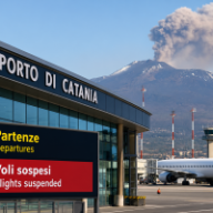 Etna, aeroporto di Catania chiuso: voli sospesi fino alle 12 del 28 settembre
